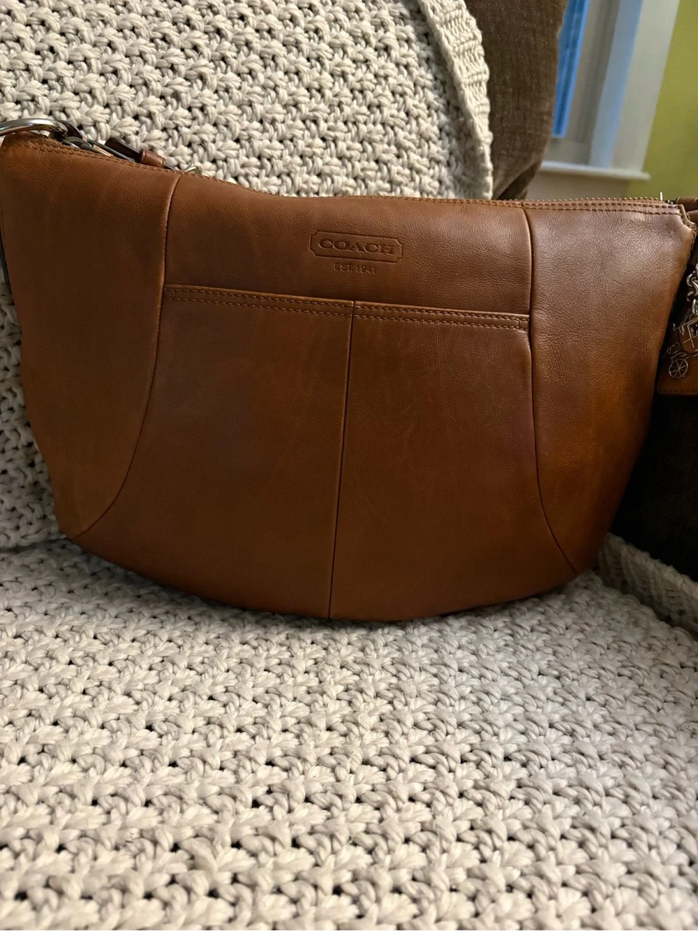 Coach Soho Hobo Bag Cognac Brown Glove Leather Shoulder Bag Style 12683